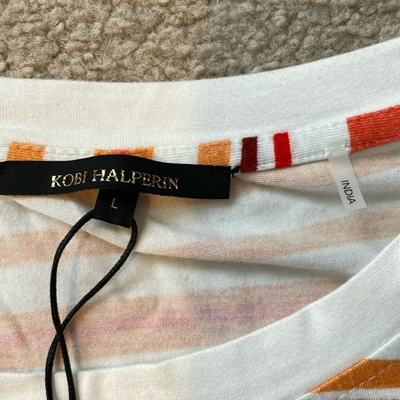 NWOT Kobi Halperin rainbow striped Rosalia top - Picture 5 of 12